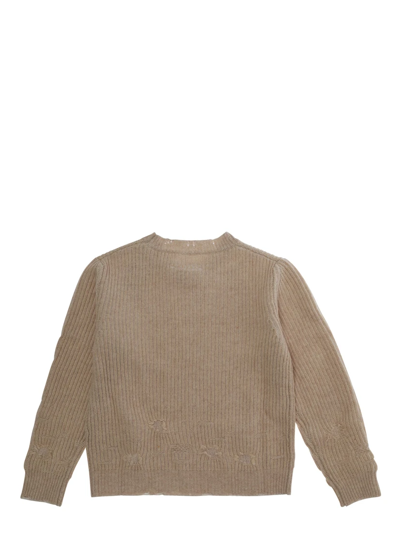 Knitwear with round neck and long sleeves in brown for Boy