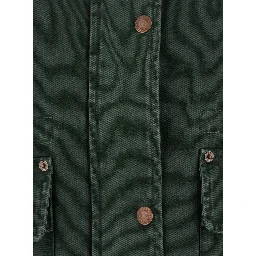 Jacket Green with Front Zip Closure and Side Pockets in Sturdy Cotton
