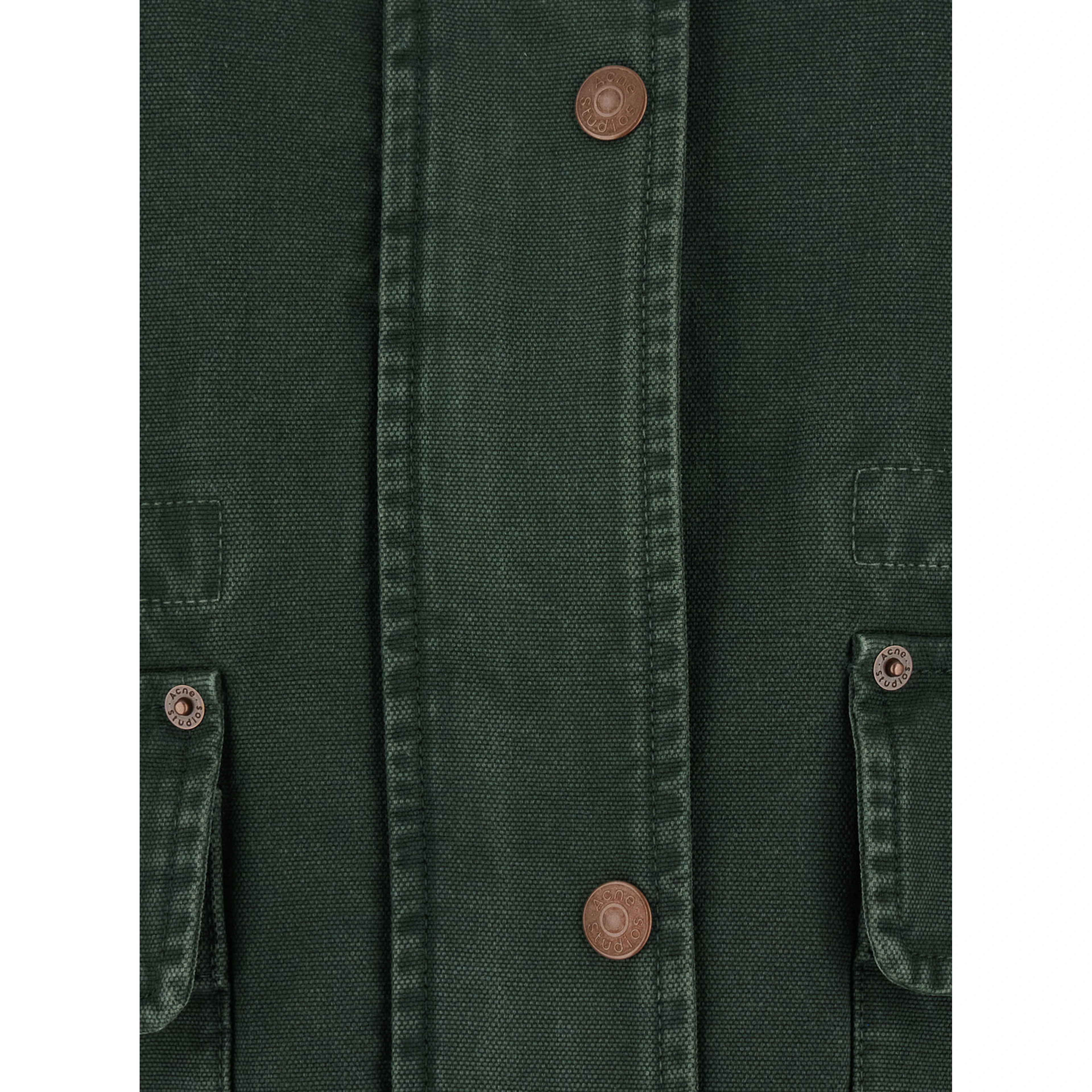 Jacket Green with Front Zip Closure and Side Pockets in Sturdy Cotton