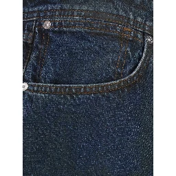 Loose Denim with pockets and brown patch for men