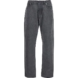 Loose Denim jeans with zip closure and pockets Gray man