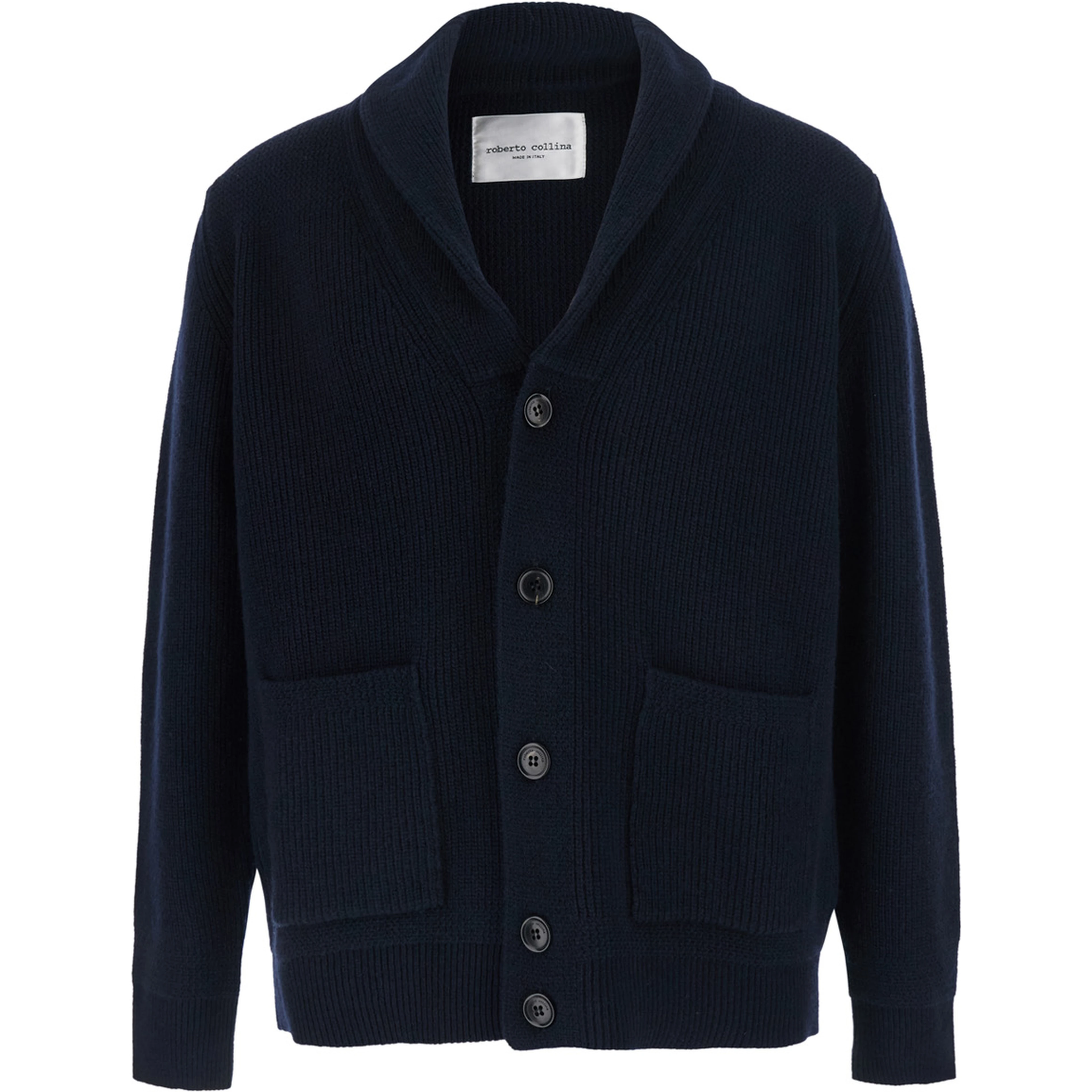 Lapel Jacket ML Blue with Notched Revers and Button Closure in Wool Men