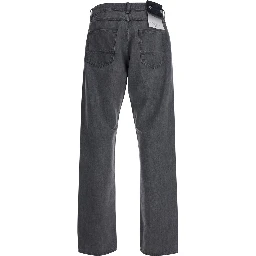 Loose Denim jeans with zip closure and pockets Gray man