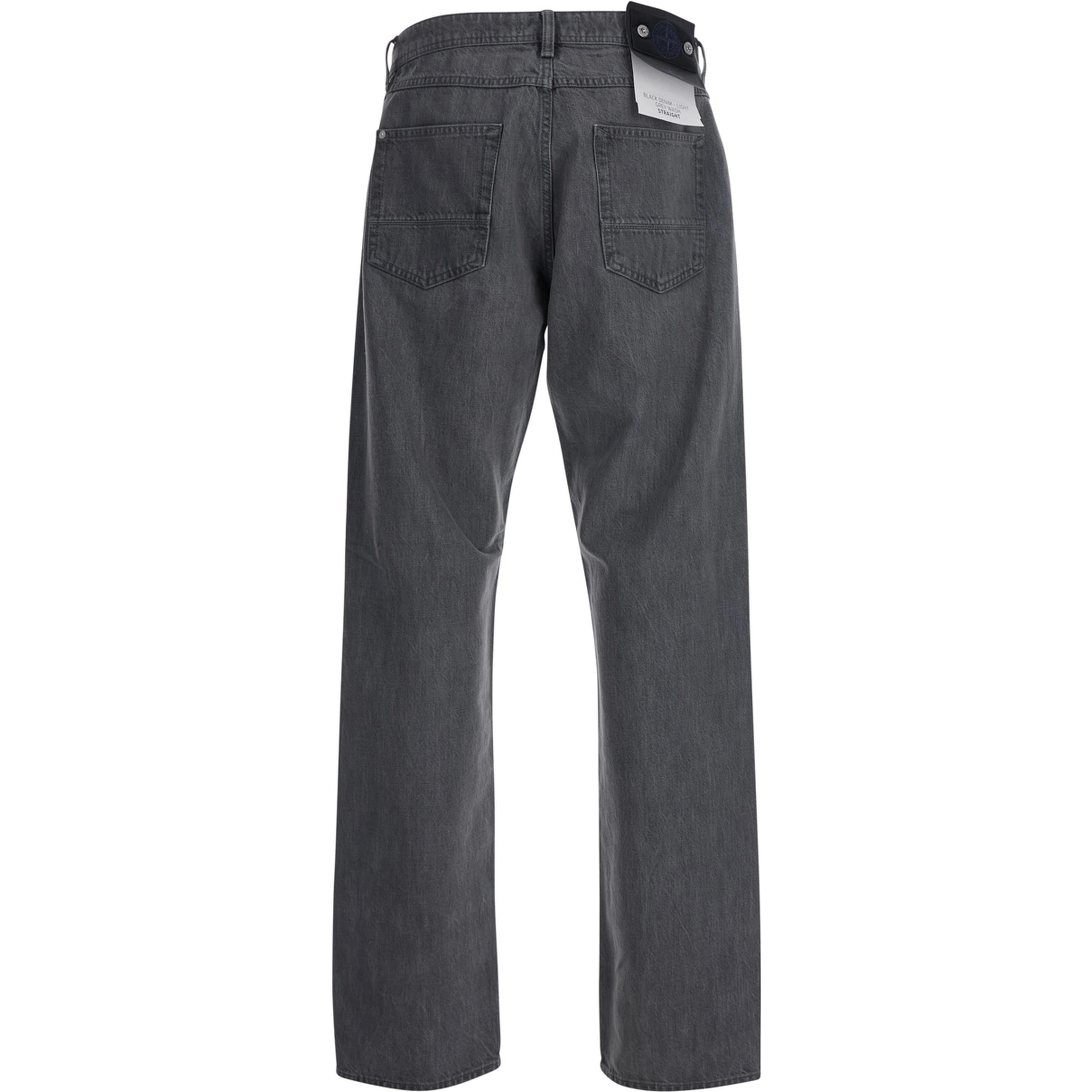 Loose Denim jeans with zip closure and pockets Gray man