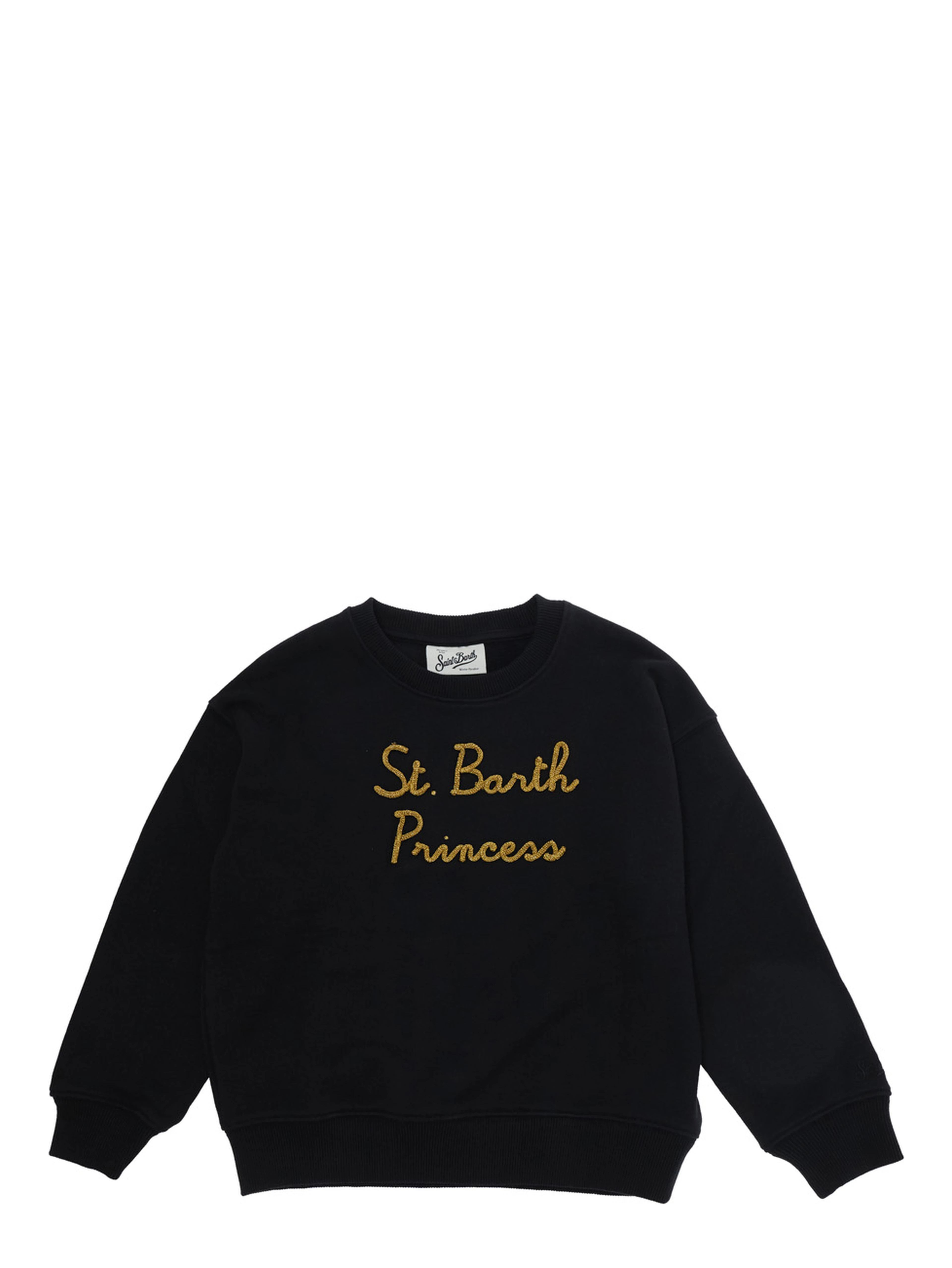 MC2 SAINT BARTH KIDS crewneck sweatshirt with long sleeves and tech fabric in cotton and polyester, black for women
