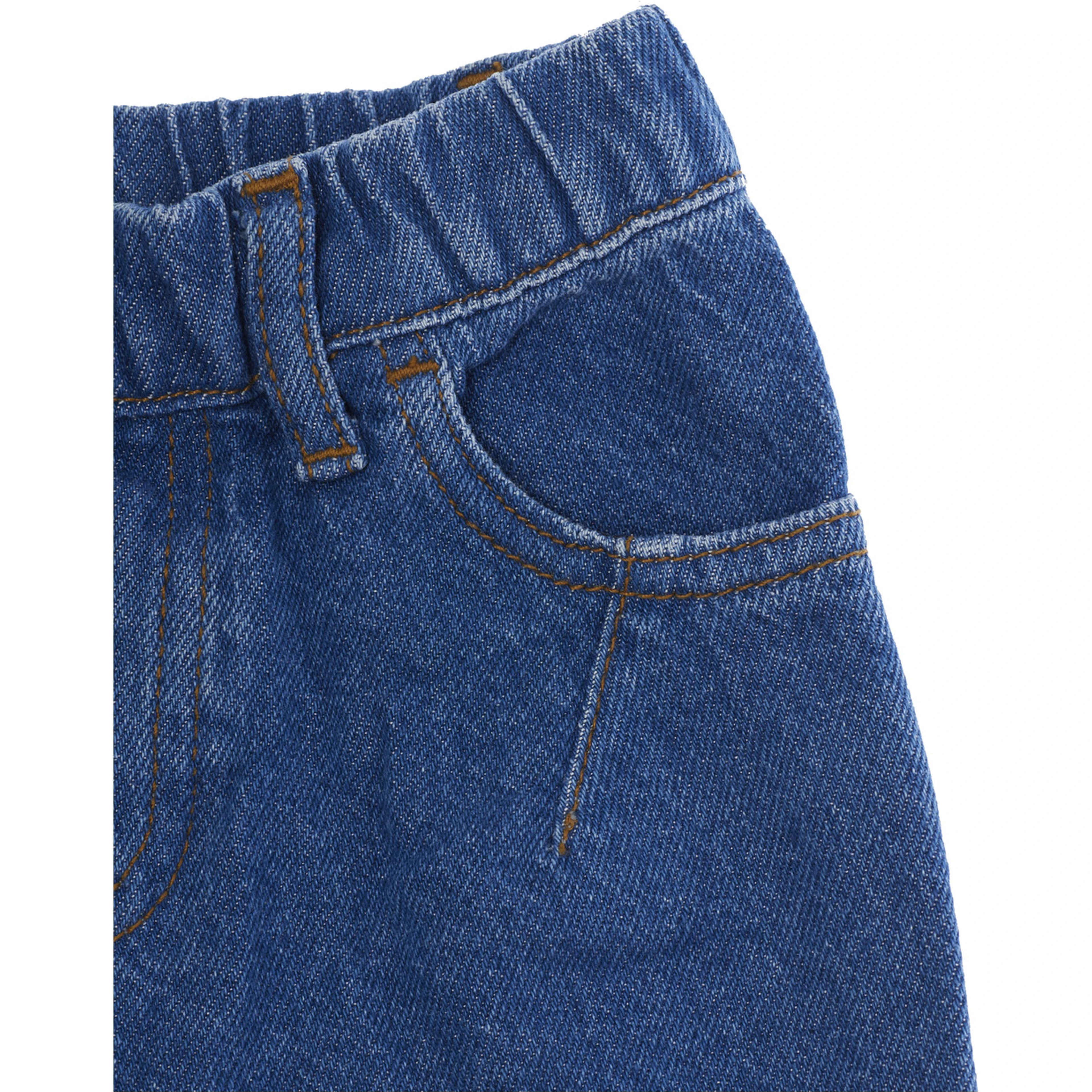 Boys blue denim trousers with 58 pockets in Tessuto