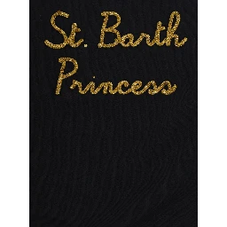 MC2 SAINT BARTH KIDS crewneck sweatshirt with long sleeves and tech fabric in cotton and polyester, black for women