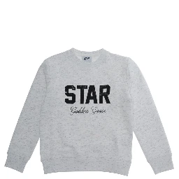 Sweatshirt STAR BOYS CREW NECK SWEATSHIRT with patch and print in cotton Gray Boy