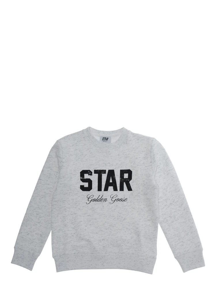 Sweatshirt STAR BOYS CREW NECK SWEATSHIRT with patch and print in cotton Gray Boy