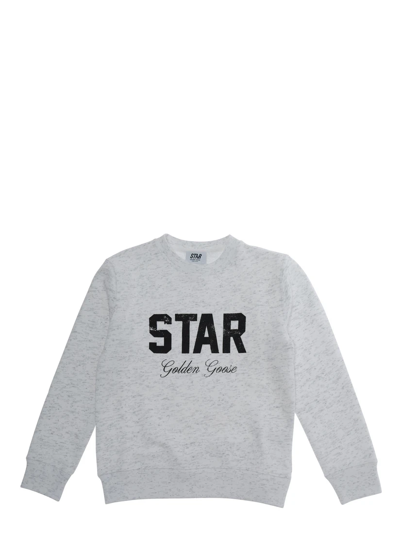 Sweatshirt STAR BOYS CREW NECK SWEATSHIRT with patch and print in cotton Gray Boy