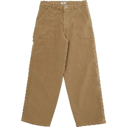 Long pants with pockets and straight hems in Brown fabric for Boy