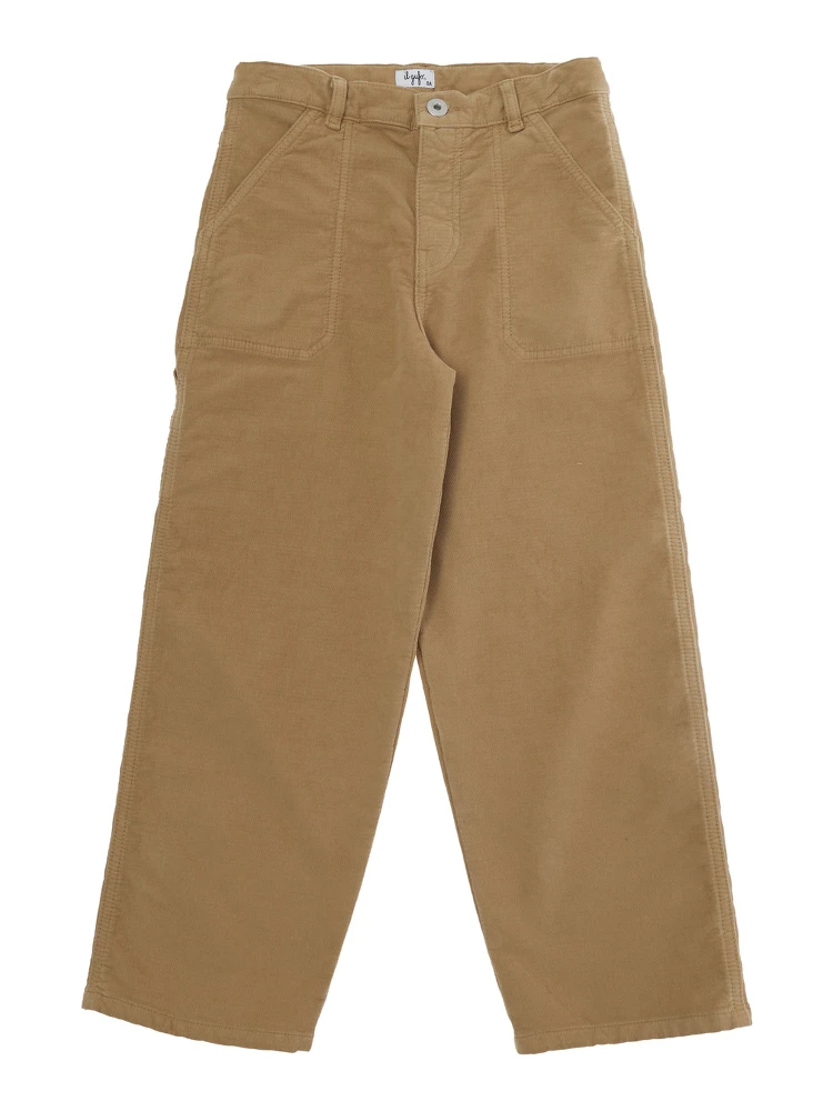 Long pants with pockets and straight hems in Brown fabric for Boy