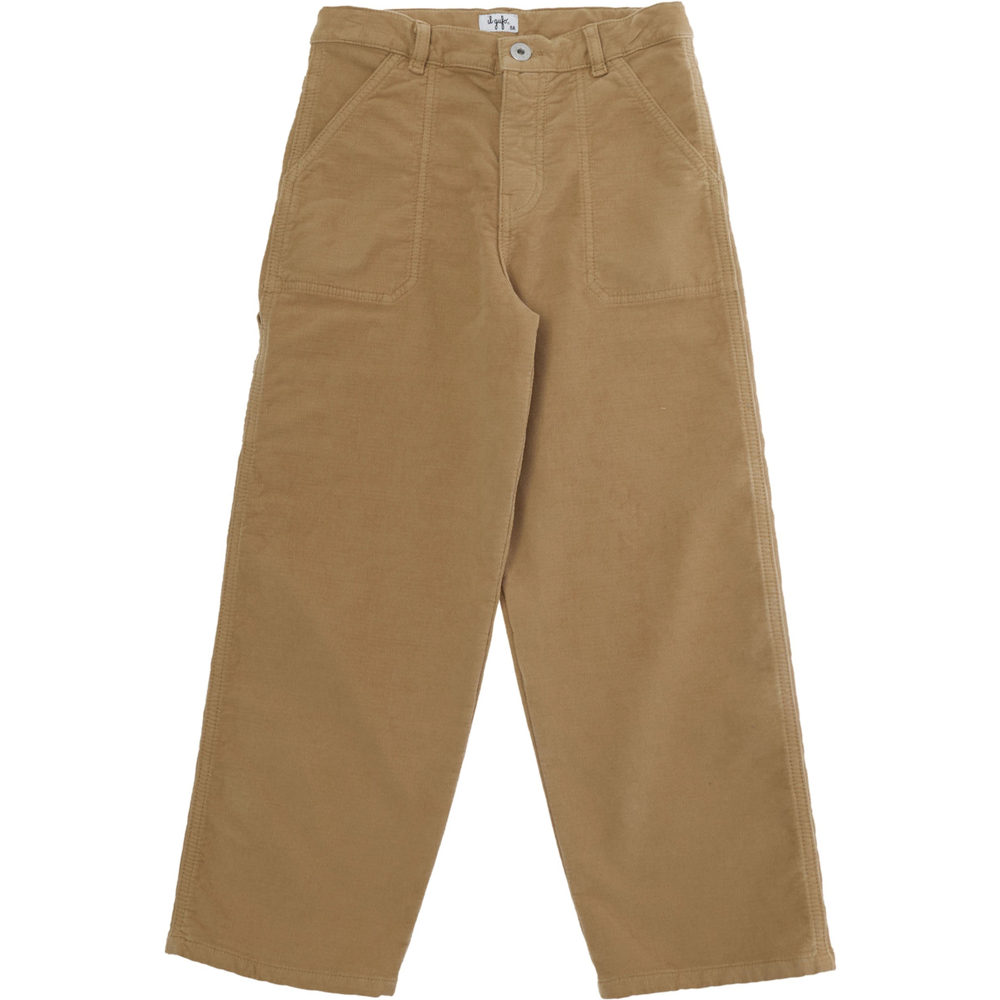 Long pants with pockets and straight hems in Brown fabric for Boy