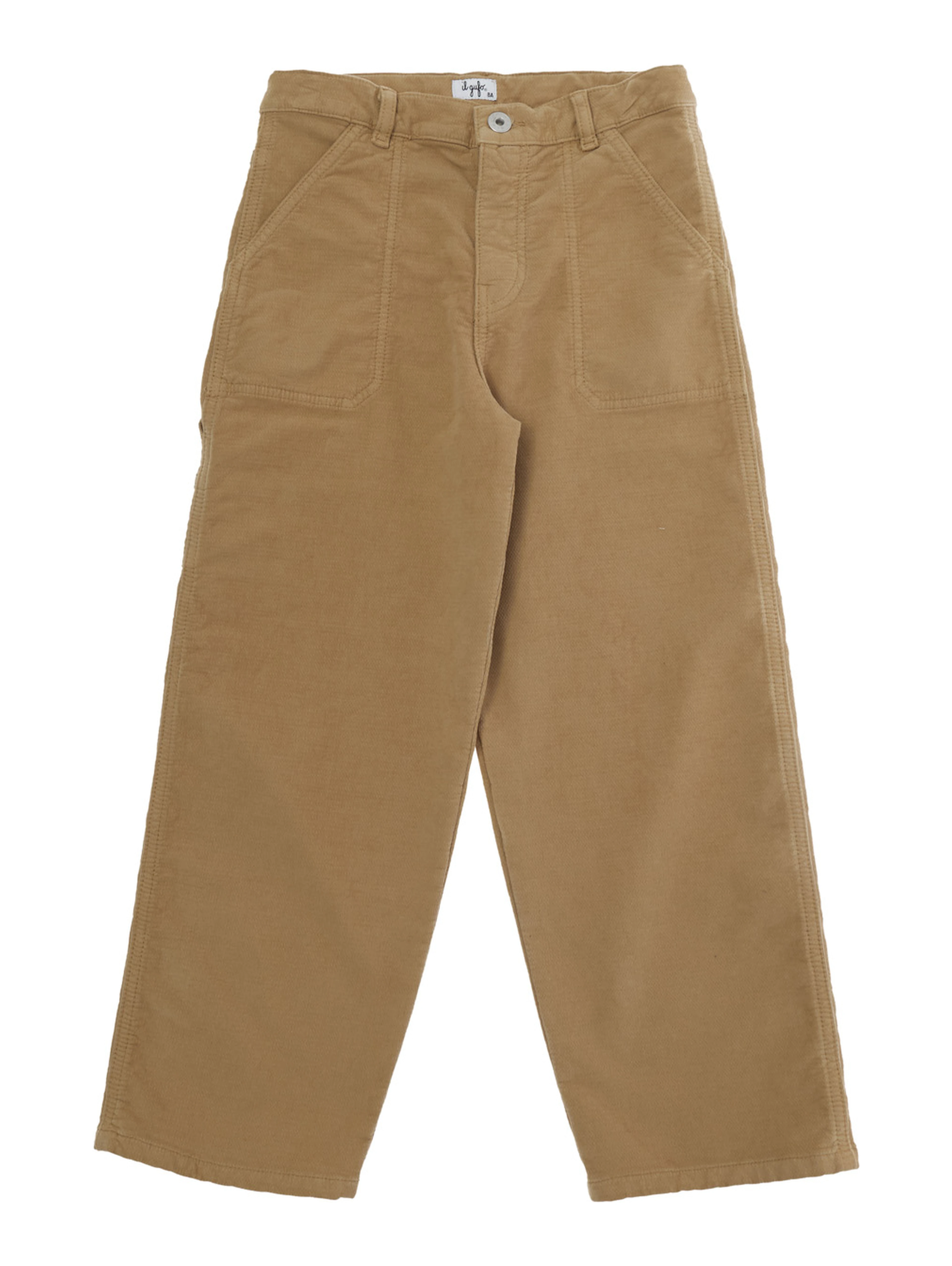 Long pants with pockets and straight hems in Brown fabric for Boy