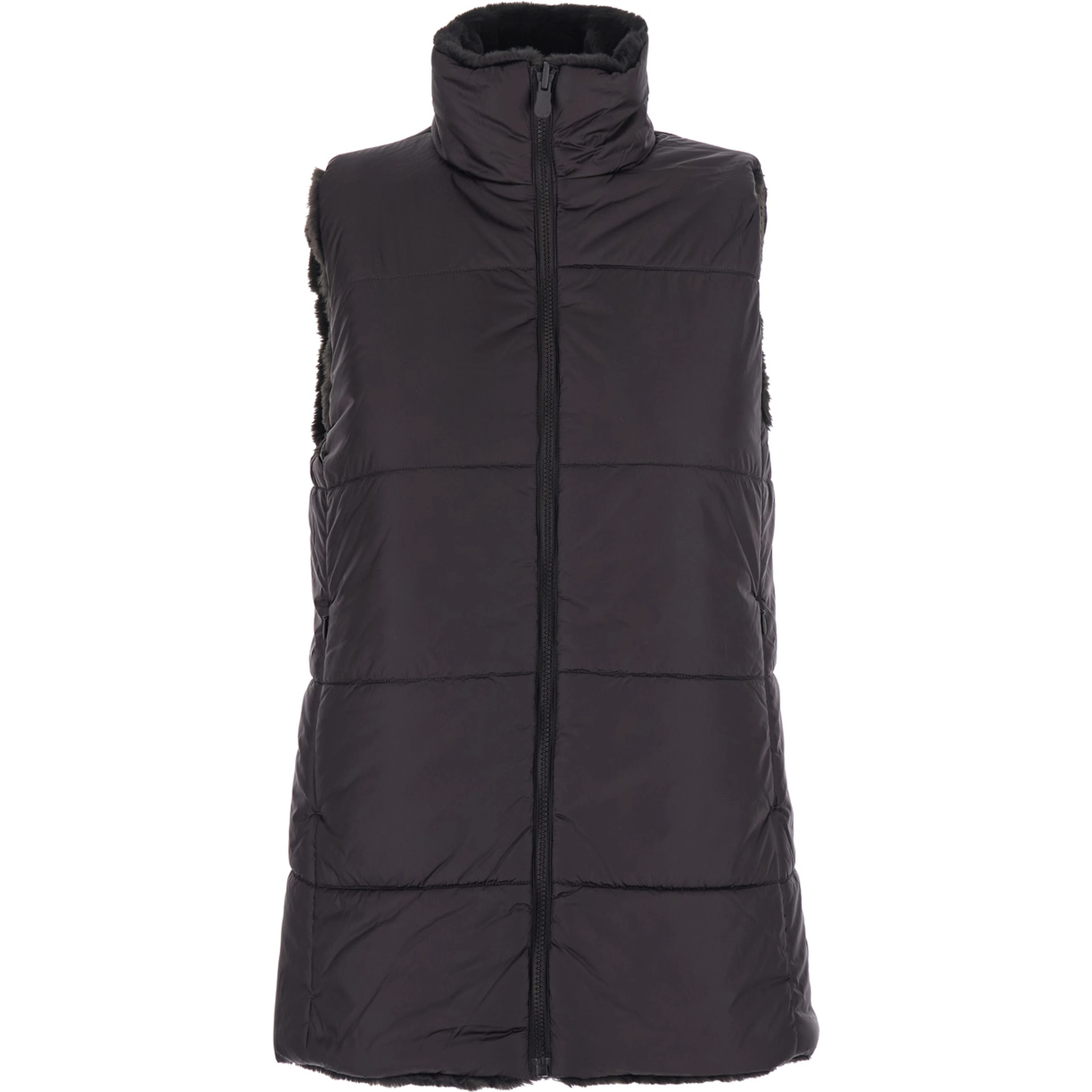 Vest NIVES FURY reversible with high collar and pockets Brown Unisex