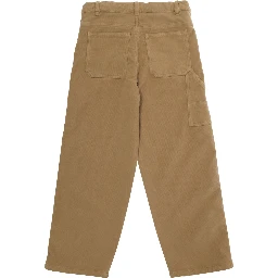 Long pants with pockets and straight hems in Brown fabric for Boy