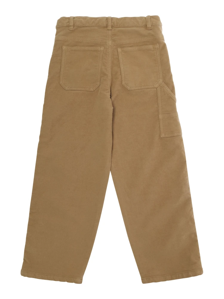 Long pants with pockets and straight hems in Brown fabric for Boy alternative