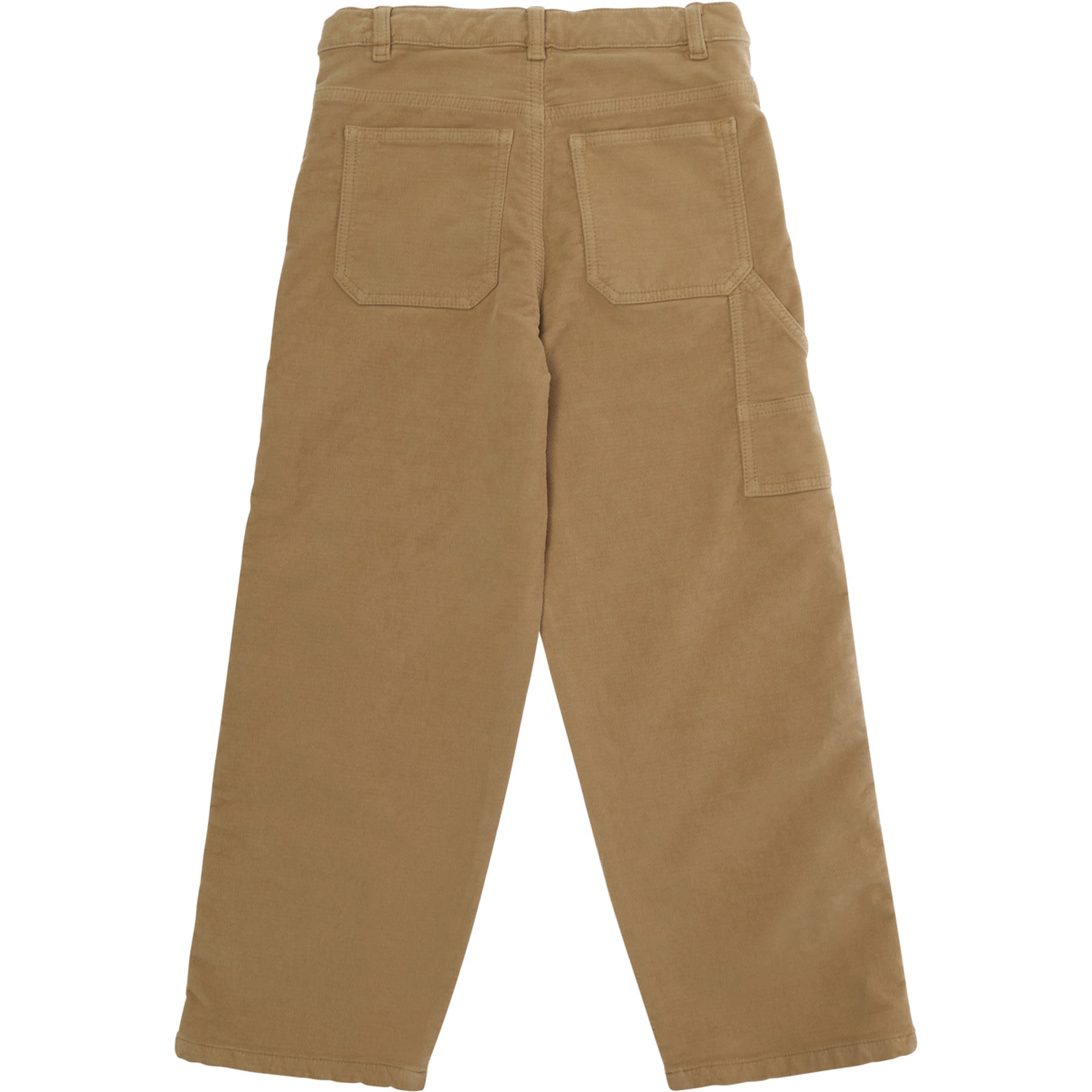 Long pants with pockets and straight hems in Brown fabric for Boy