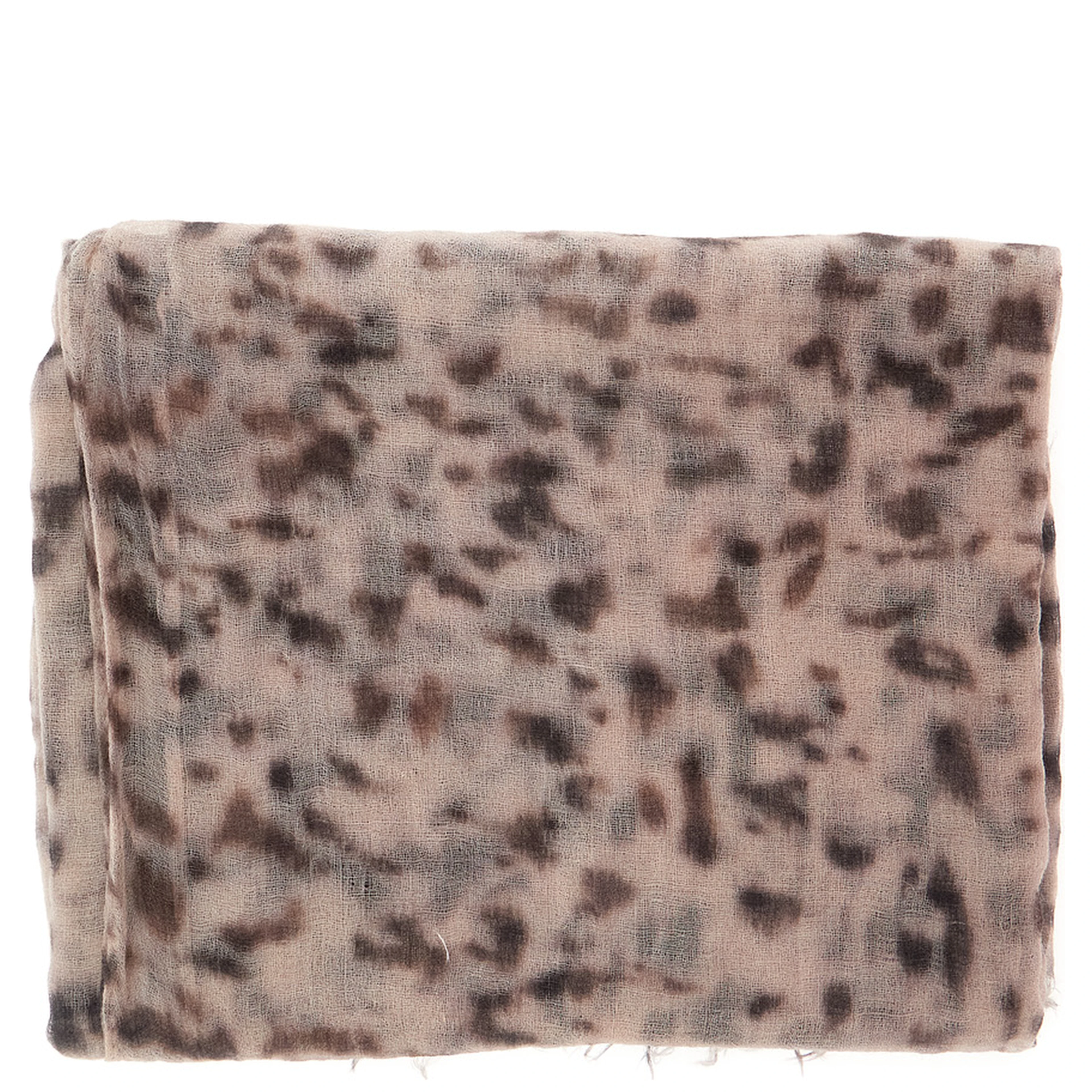 Beige Scarf with All-Over Print in Cashmere for Women