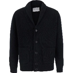 Lapel Jacket ML with Notched Revers and Front Closure in Black in Wool Men