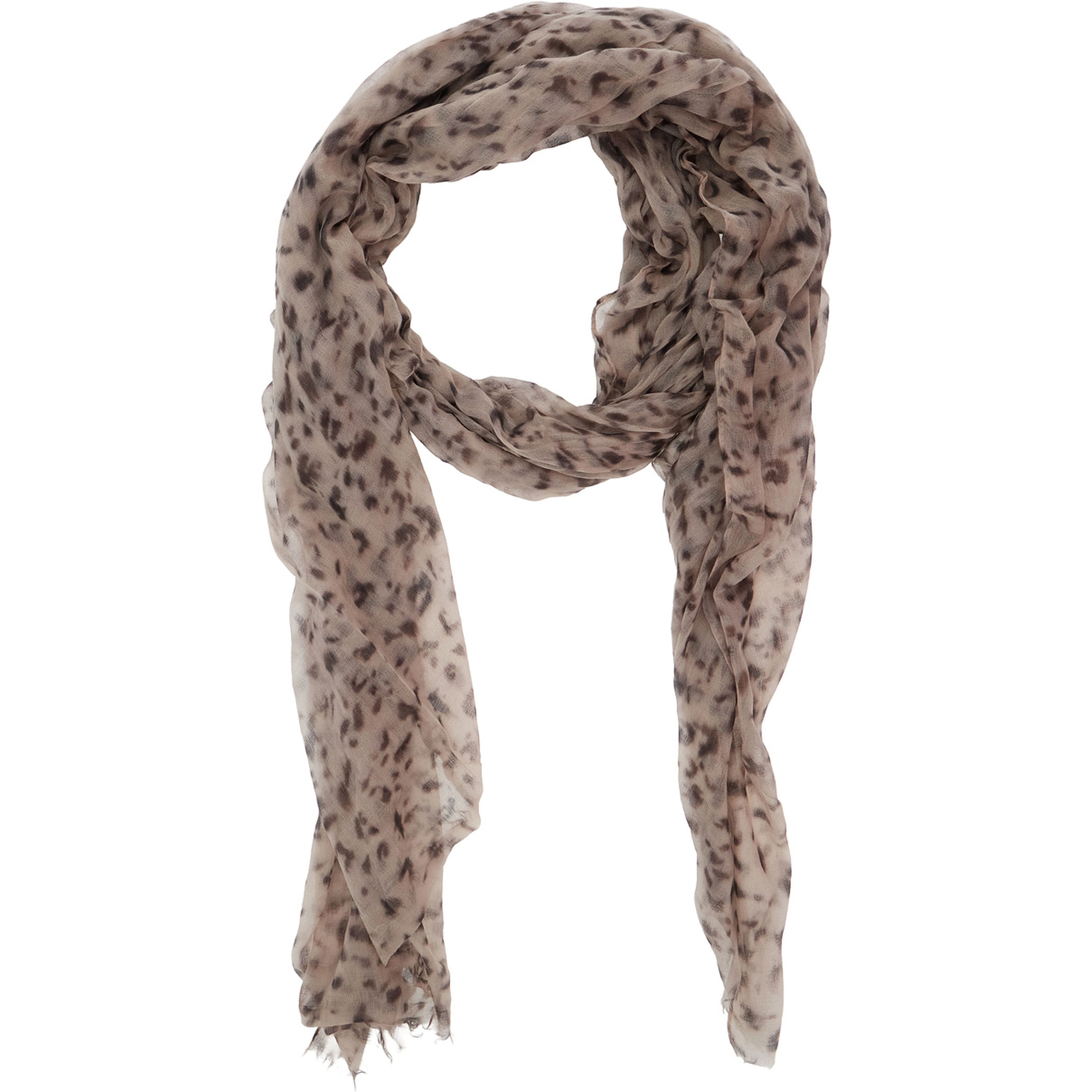 Beige Scarf with All-Over Print in Cashmere for Women