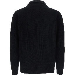 Lapel Jacket ML with Notched Revers and Front Closure in Black in Wool Men