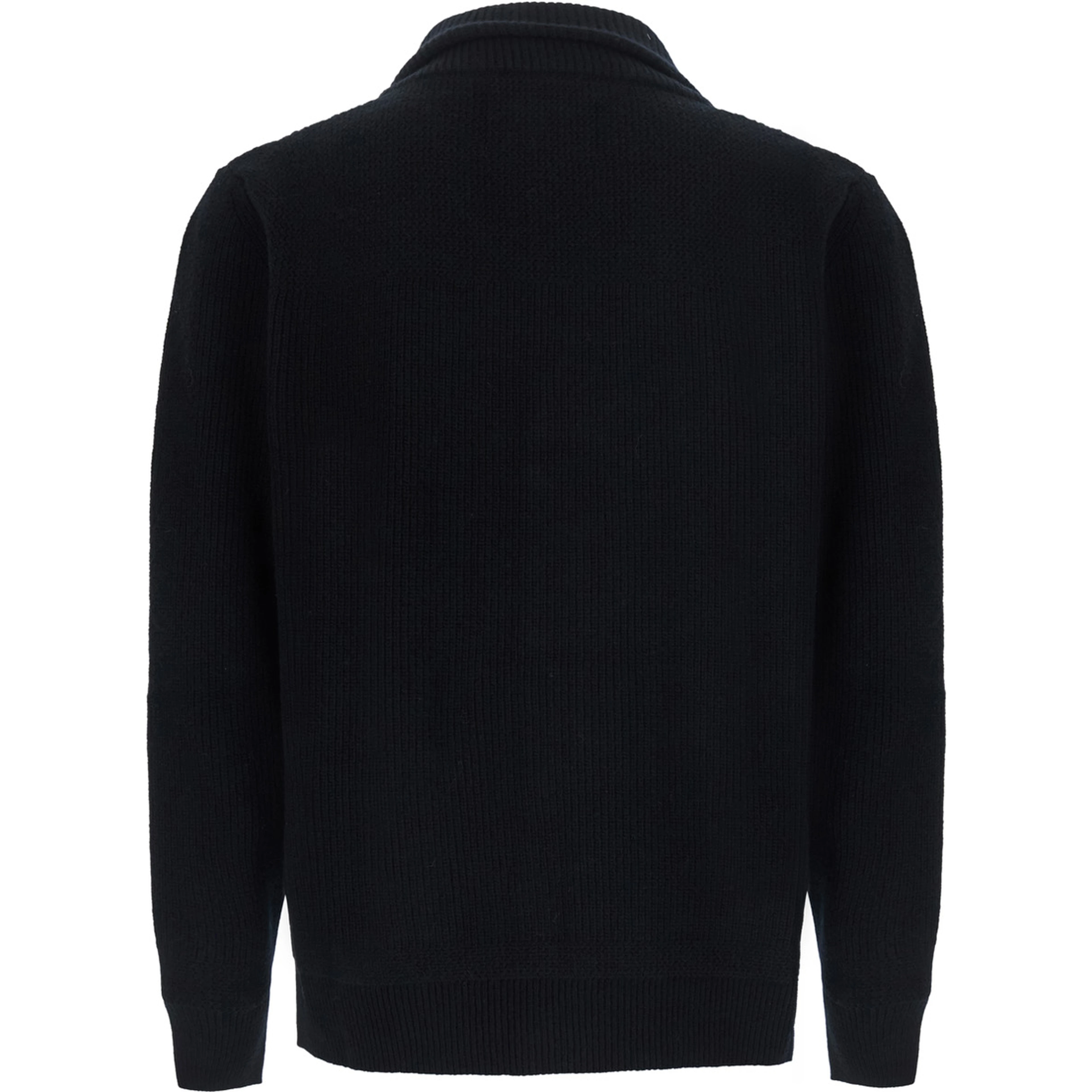 Lapel Jacket ML with Notched Revers and Front Closure in Black in Wool Men