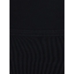 Midi knit dress with V-neck and long sleeves in black Tech Fabric for women