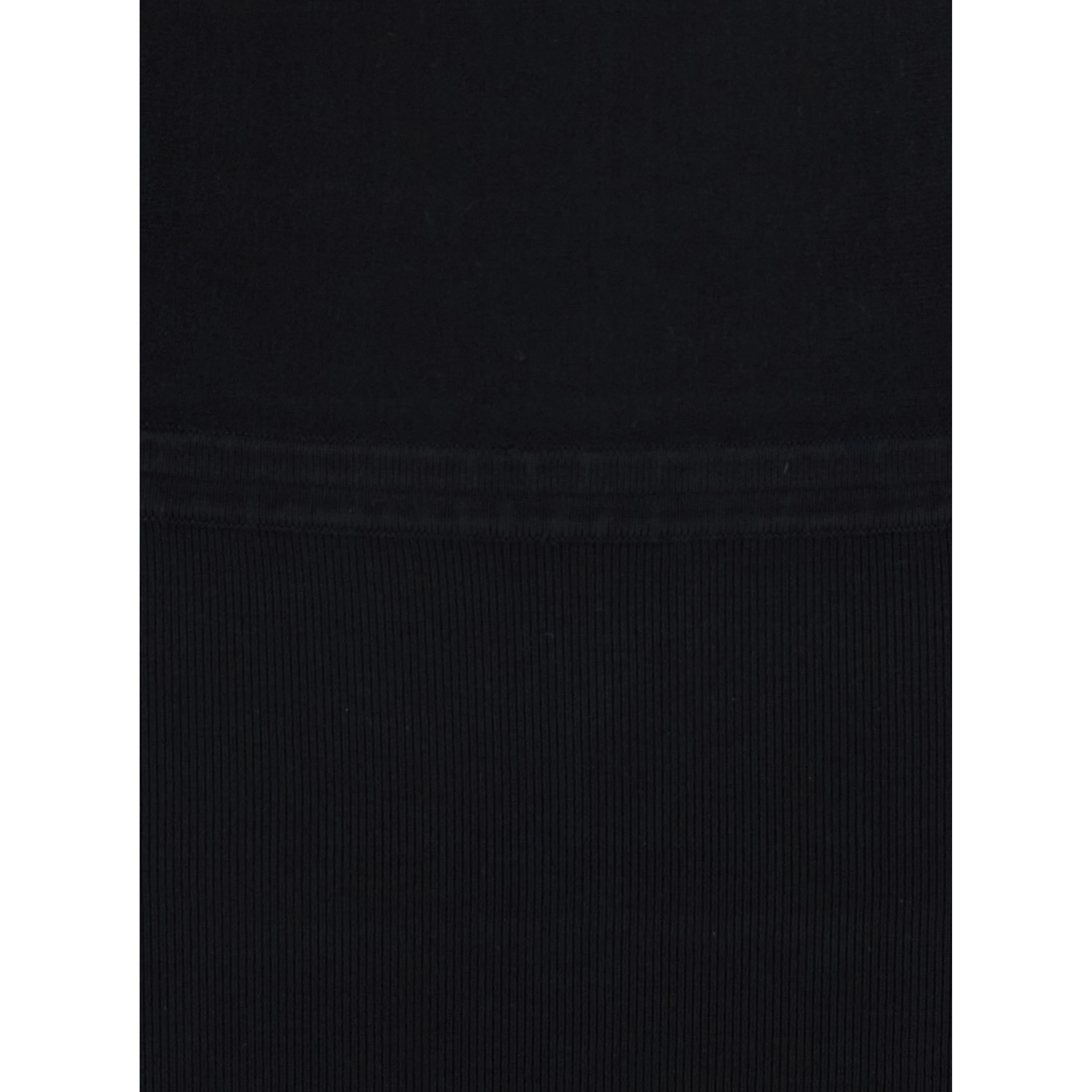 Midi knit dress with V-neck and long sleeves in black Tech Fabric for women