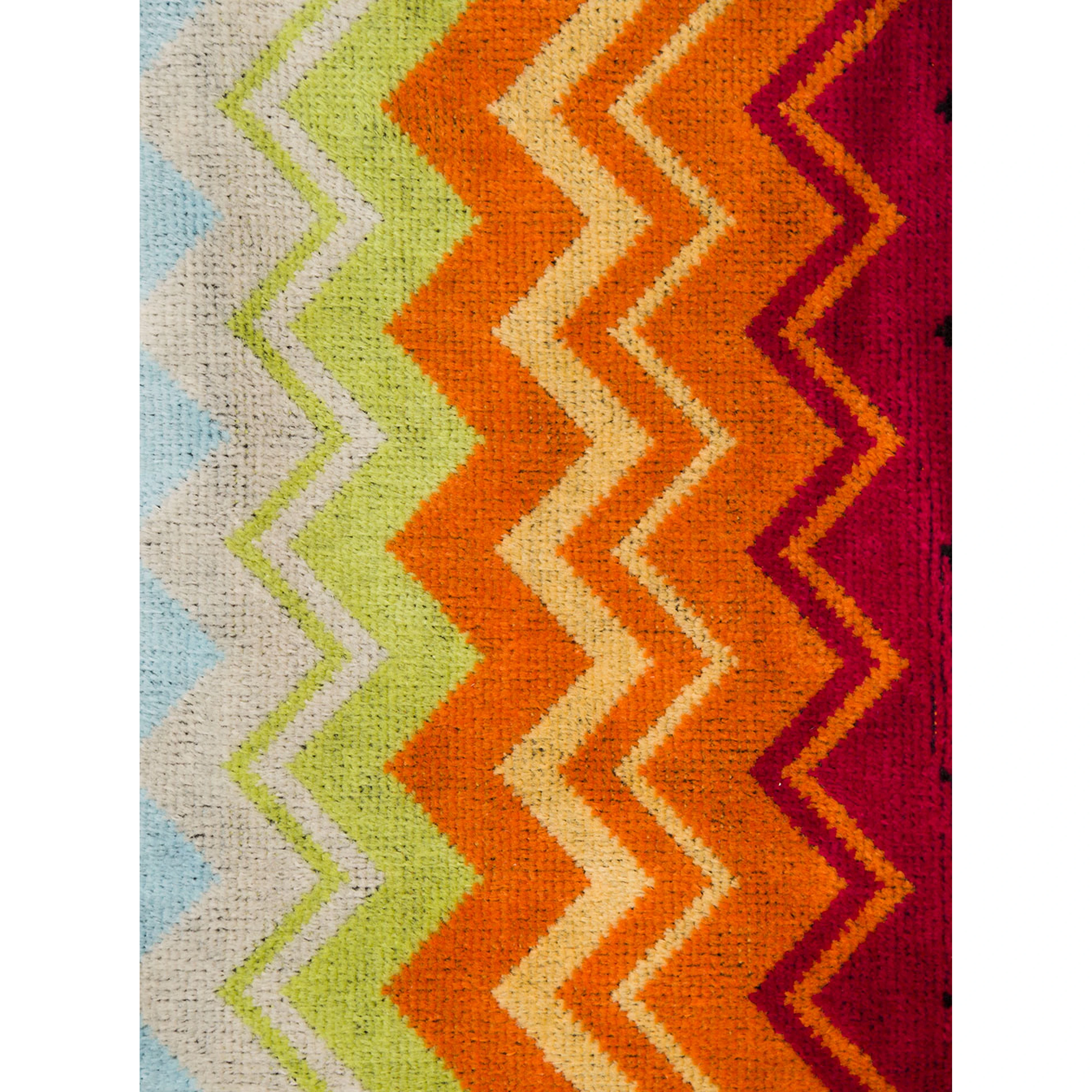 Giacomo Multicolor Cotton Towel Set with Zigzag Motif Unisex