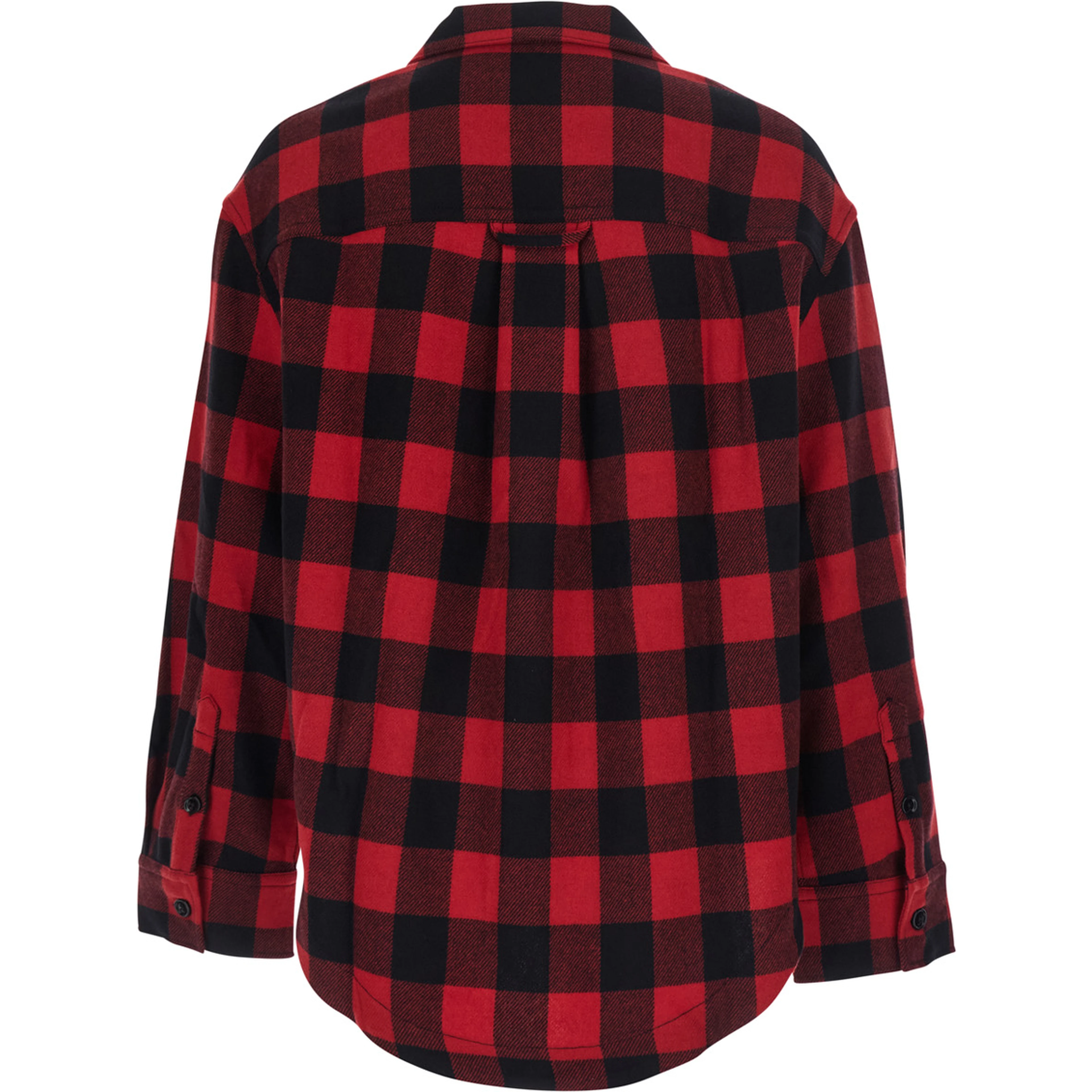 Red Cotton Overshirt with Bell Collar and Long Sleeves for Men