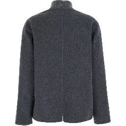 Coat with collar and long sleeves in Grey Fabric women