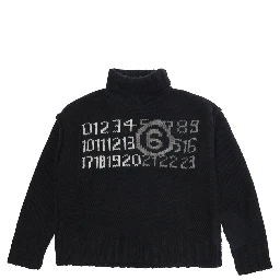 M61048MM08VMM6K62UM6900 is a sweater with a crew neck and long sleeves in black wool and nylon for boy