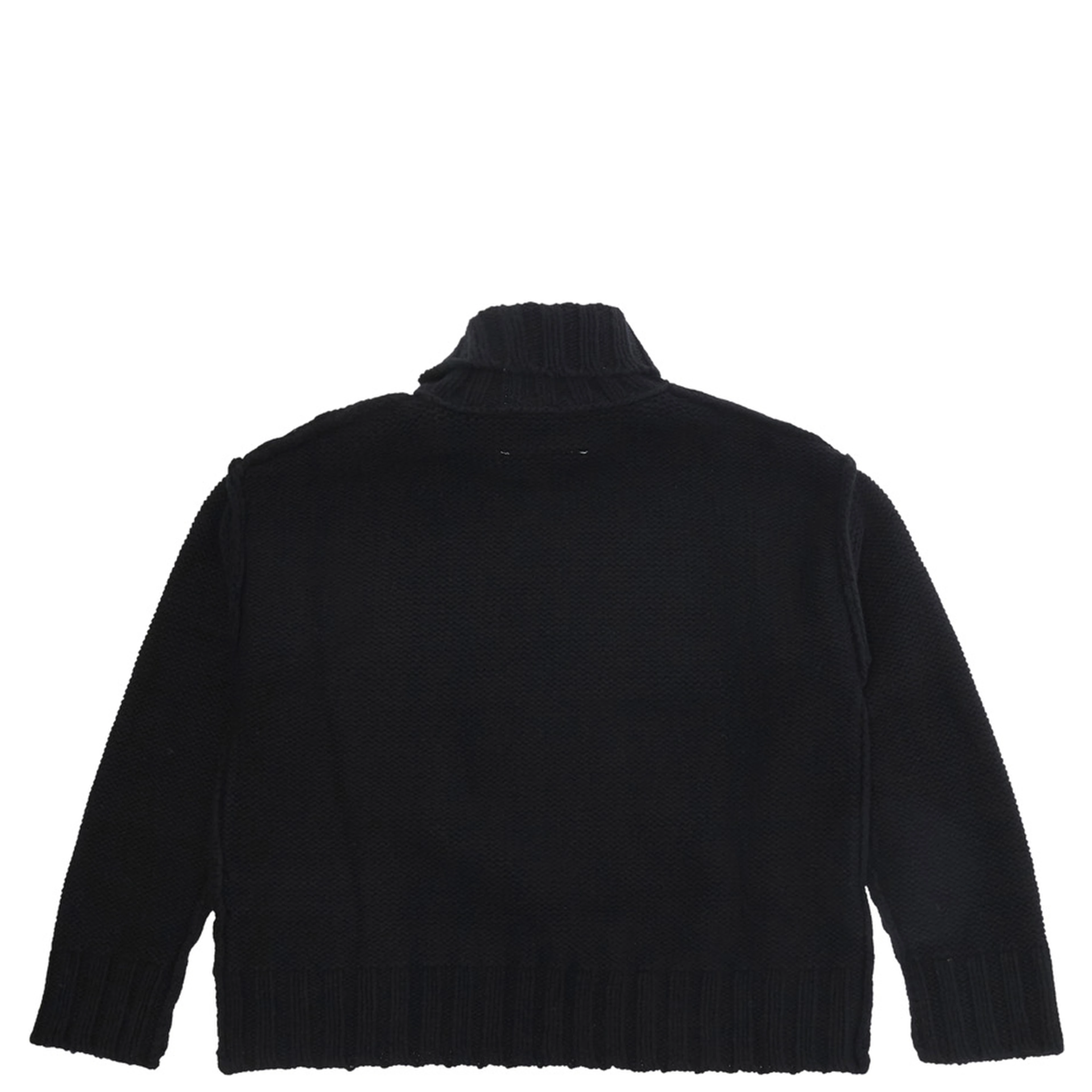 M61048MM08VMM6K62UM6900 is a sweater with a crew neck and long sleeves in black wool and nylon for boy