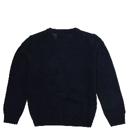 Jacquard crewneck sweater with Snoopy Latin motif in wool, viscose, polyamide and cashmere blue unisex
