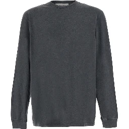 Long Sleeve T-shirt with long sleeves and round neck in COTTON Gray man