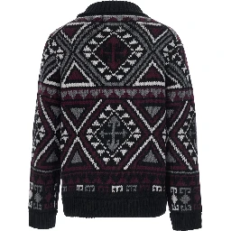 Jacket ML with Front Closure and Black Cashmere Details for Women