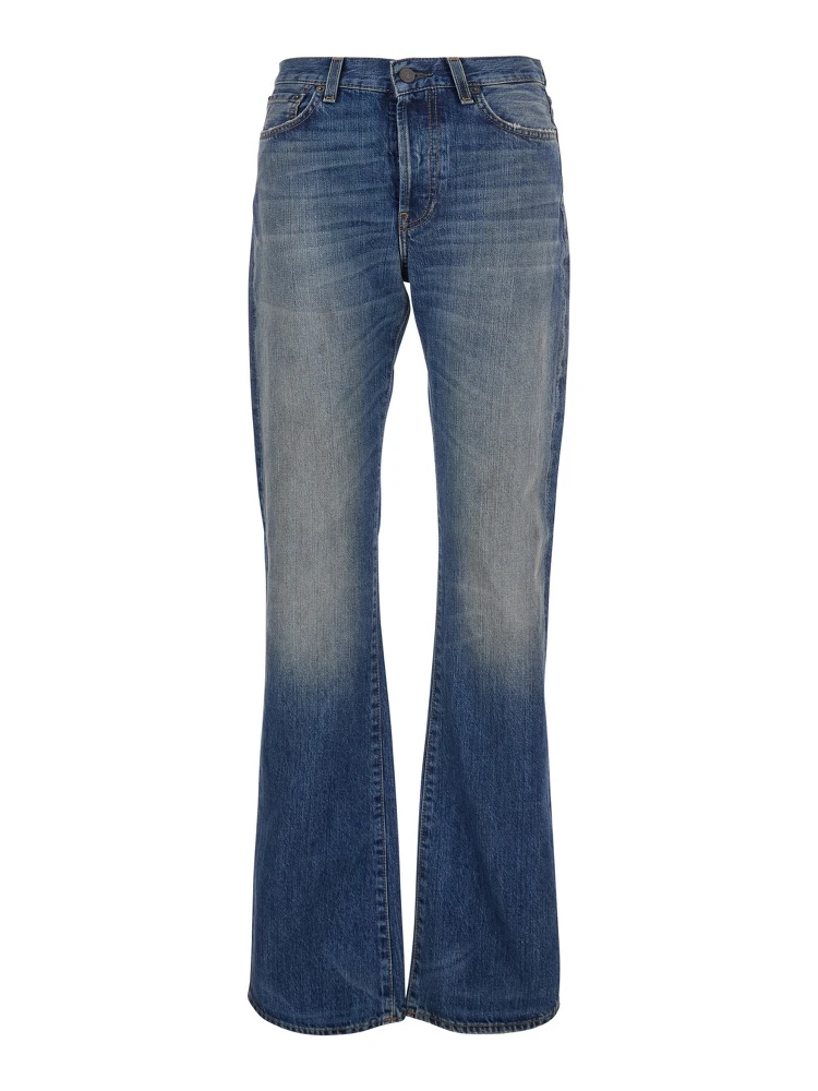 Blue Jeans with Five-Pocket Design in Denim