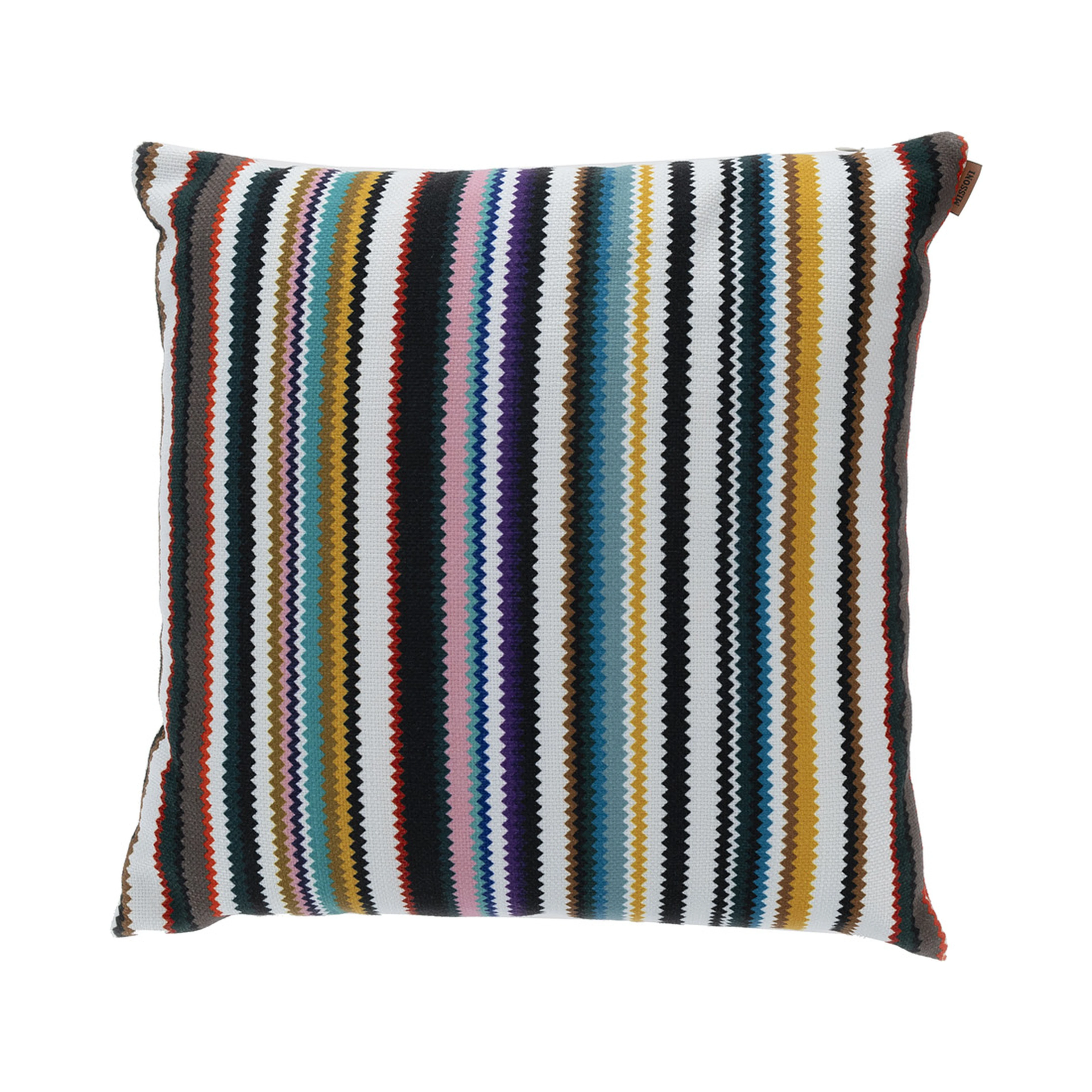 Outdoor Cushion with Zigzag Motif in Multicolor Tech Fabric and Polyester Unisex