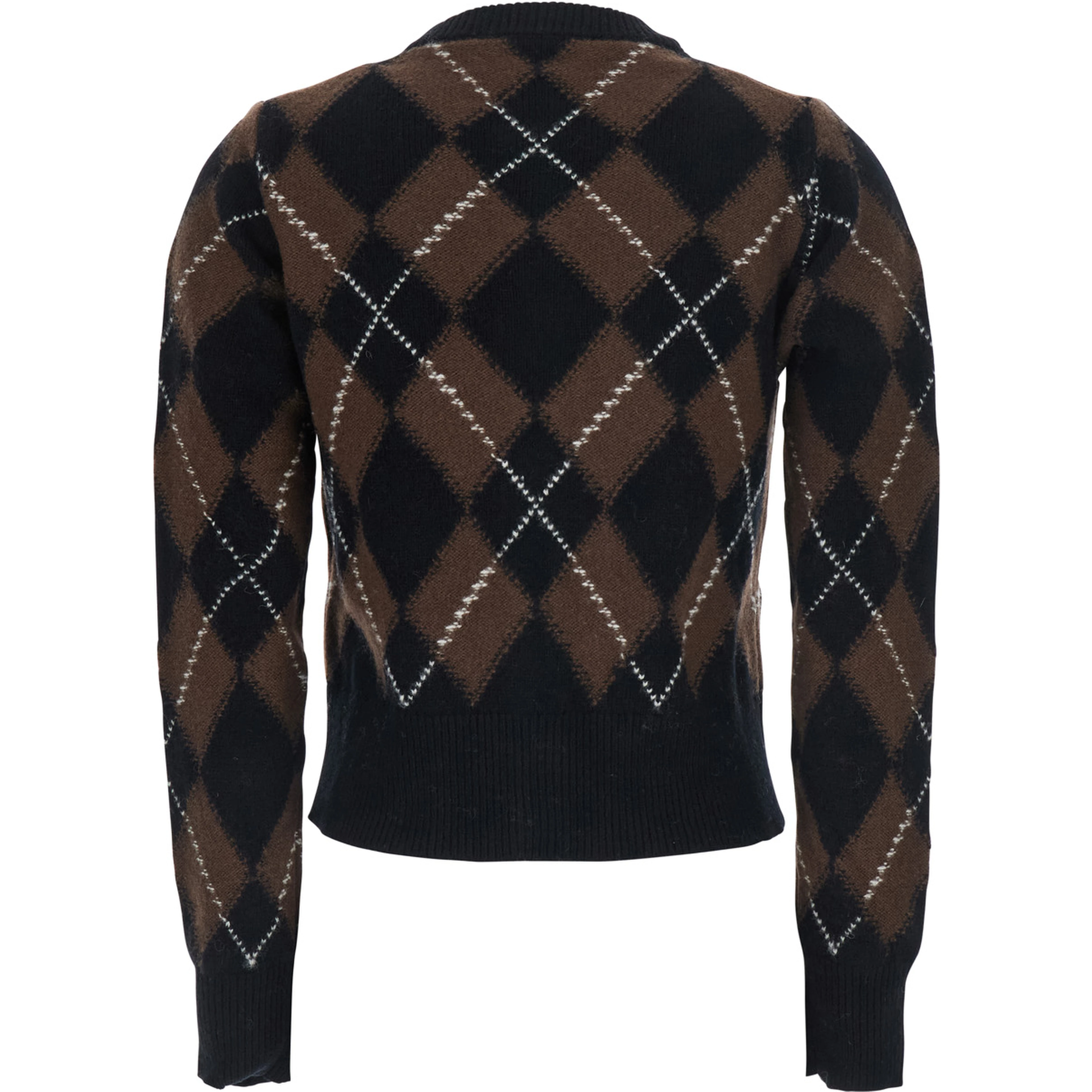 Cardigan with round neck and oval patches AMI in brown for men