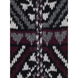 Jacket ML with Front Closure and Black Cashmere Details for Women