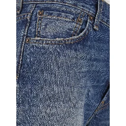 Blue Jeans with Five-Pocket Design in Denim