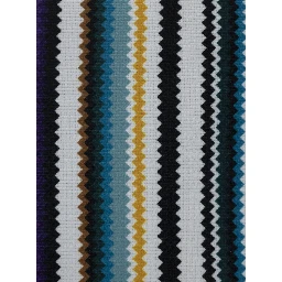 Outdoor Cushion with Zigzag Motif in Multicolor Tech Fabric and Polyester Unisex