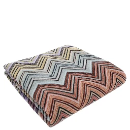 Perseo Blanket with multicolored zigzag pattern in wool and cashmere unisex