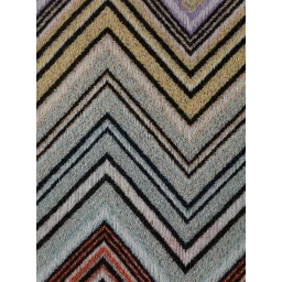 Perseo Blanket with multicolored zigzag pattern in wool and cashmere unisex