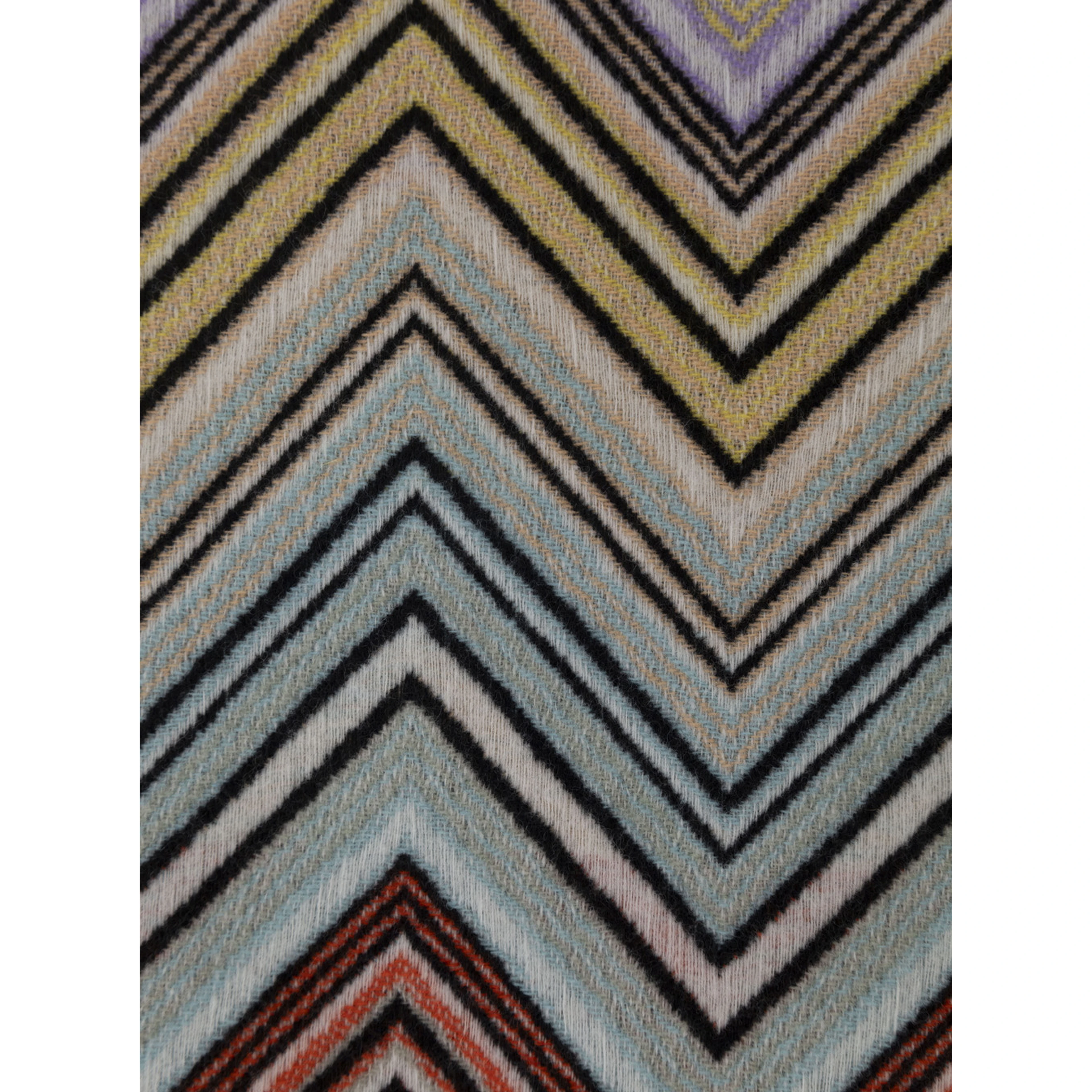 Perseo Blanket with multicolored zigzag pattern in wool and cashmere unisex