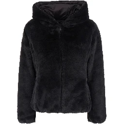 Down jacket LAILA FURY reversible with high collar and pockets Brown Woman