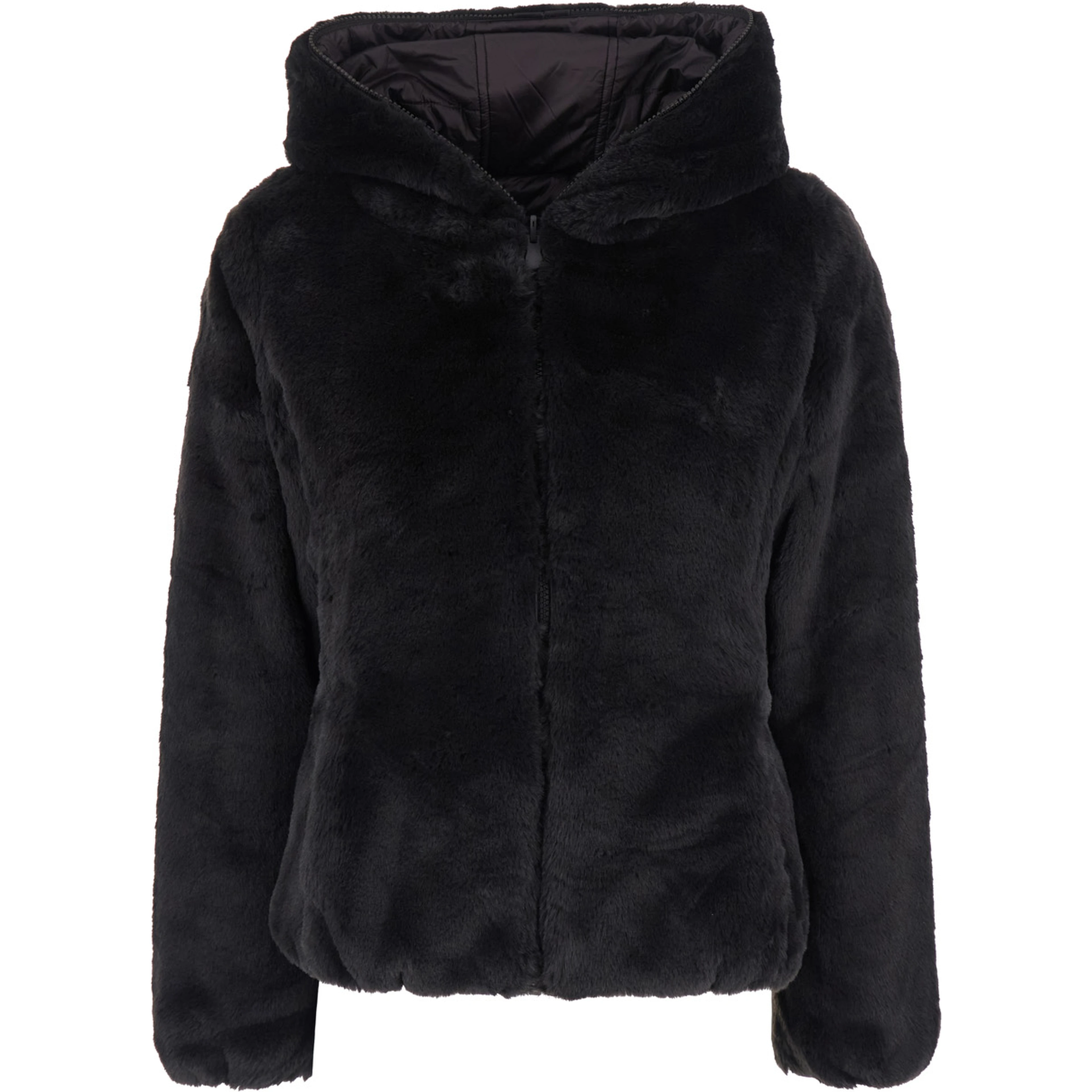 Down jacket LAILA FURY reversible with high collar and pockets Brown Woman