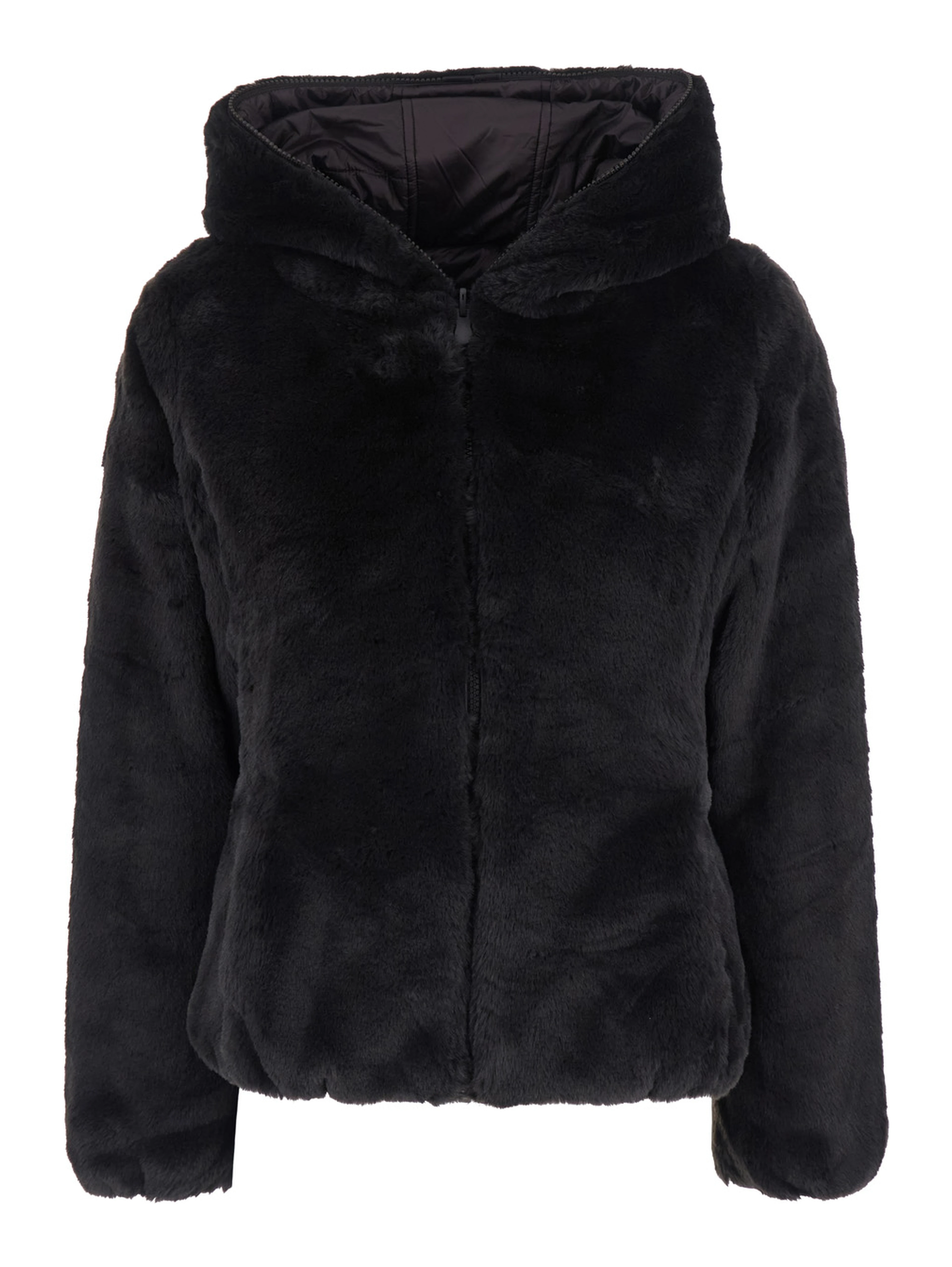 Down jacket LAILA FURY reversible with high collar and pockets Brown Woman