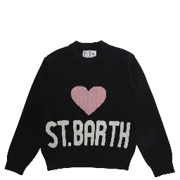 MC2 SAINT BARTH KIDS Black crew-neck wool sweater junior